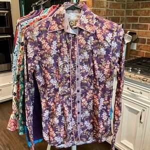 Floral Purple Women's Button Down Shirt